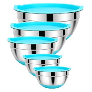Mixing Bowls with Airtight Lids- 5 Pieces Stainless Steel