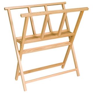 Creative Mark Folding Wood Large Print Rack - Perfect for Display of Canvas, Art, Prints, Panels, Posters, Art Gallery Shows, Storage Rack - [Beechwood Finish]
