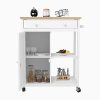 Mecor Kitchen Rolling Island Cart w/Wood Top - Image 8