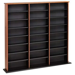 Prepac Triple Width Wall Storage Cabinet, Cherry and Black