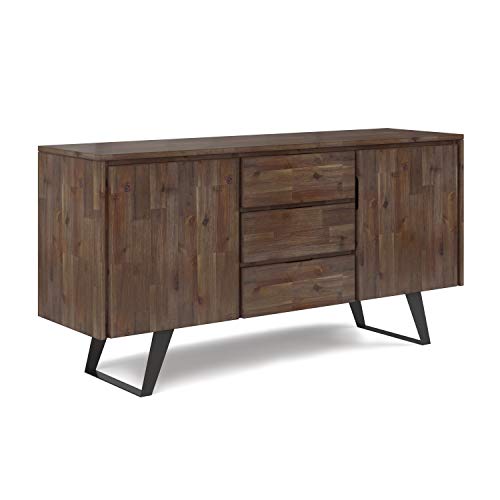 Simpli Home Lowry Sideboard Buffet, Small Parcel, Rustic Natural Aged Brown