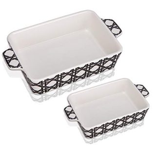 Ceramic Baking Dish, Casserole Cake Pans with Double Handle
