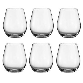 Classic Stemless Wine Glasses - 18 oz ,Set of 6, Sleek Modern Drinking Tumbler, Ideal for Red and White Wine, Cocktail, Juice, Water, Kitchen Glassware, Beach, Wedding and Party Gifts (Clear)