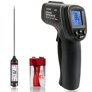 Infrared Thermometer (Not for Human) -58°F~1022°F SURPEERDigital Laser Non-Contact Infrared Temperature Gun/Emissivity Edjustable/Meat Thermometer Included,for Kitchen/Cooking Barbecue/Car/Industry