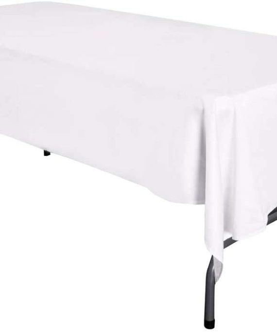 12-Pack Table Cloth Plastic Table Cover Disposable Tablecloth Rectangle 54" x 108" - White