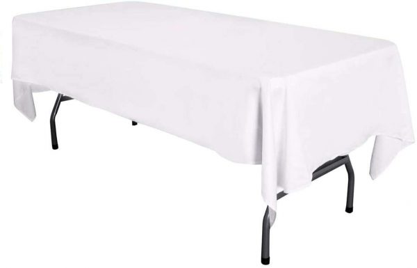 12-Pack Table Cloth Plastic Table Cover Disposable Tablecloth Rectangle 54" x 108" - White