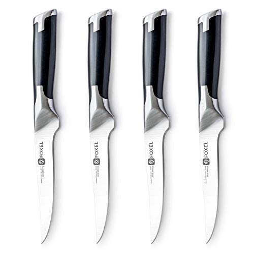 Steak Knives Knife Set of 4, 8, or 12 - Non Serrated Straight Edge Blade Razor Sharp - German 1.4116 Steel - Gift Box Set - Not For Dishwasher
