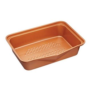 masterclass Smart Ceramic Large Stacking Non-Stick Roasting Pan, 41.5 x 31.5 cm, Copper