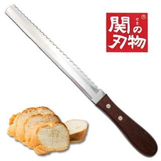 Bread Knife, 2in1 Double Sided [Made in Japan] Super Sharp 8 Inch Power Blade Serrated Bread Knife, Unique Design Bread Cutter