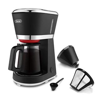 Gevi 5 Cup Coffee Maker with Auto Shut-Off, One-Touch Small Drip Coffeemaker, High Temperature Precision Coffee Brewer Machine with Glass Carafe, Hot Plate and Reusable Filter