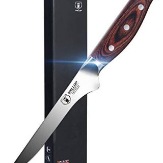 WALLOP Boning knife 6 inch - Flexible Fillet Knives - German HC Stainless Steel Kitchen Knife for deboning Meat Poultry Chicken Fish - Full Tang Pakkawood Handle with Gift Box