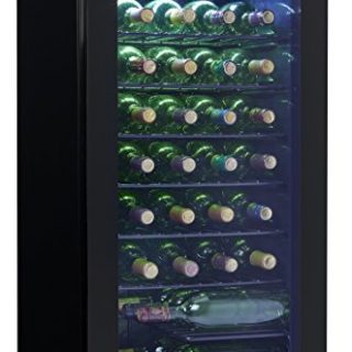 Danby DWC036A2BDB-6 3.6 Cu.Ft Cooler, Holds 36 Bottles for Red and White Wine, Sleek Look Perfect for Home Bar with Smoked Glass Door