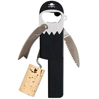 Suck UK Legless Pirate Beer Corkscrew Wine Bottle Opener Keychain | Stainless Stee, Multicolor