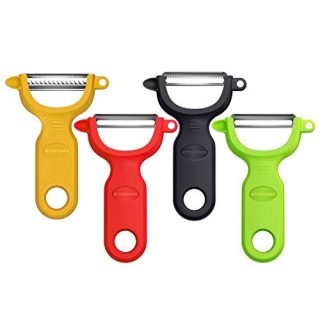 KITCHPOWER Vegetable Peeler/Potato Peeler/4-Piece Peeler Set, Red/Green/Yellow/Blac