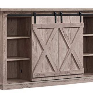 Pamari Wrangler Sliding Barn Door TV Stand, Ashland Pine