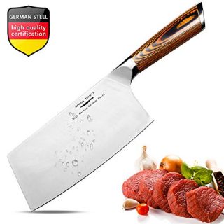 Meat Cleaver,7 inch Vegetable and Butcher Knife German High Carbon Stainless Steel Kitchen Knife chef knives with Ergonomic Handle for Home, Kitchen & Restaurant