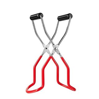 Canning Jar Lifter Tongs Non-slip Stainless Steel Jar Lifter with Rubber Grip Handle for Safe and Secure Grip and Wide-Mouth Clip Universal for Kitchen Restaurant