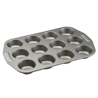 Circulon Total Nonstick 12-Cup Muffin Tin / Nonstick 12-Cup Cupcake Tin - 12 Cup, Gray