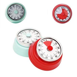 60-Minute Mechanical Timer, Magnetic Visual Countdown Clock for Cooking Classroom Meeting Teacher Chef Kids Adults Classroom Office(2Pcs Green and Red)