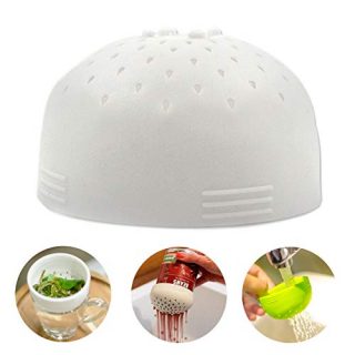 Multi-use Mini Food Strainers, Made from silicone for Drain Chickpeas Kidney Beans and Tinned Fruit - Quick Draining Strain and Contain Food (White)