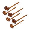Japanese 8.5 inches Handcrafted Wooden Soup Spoon Ramen Ladle Strainer, Wooden Hot Pot Spoon Strainer Kitchen Tool Set of 6