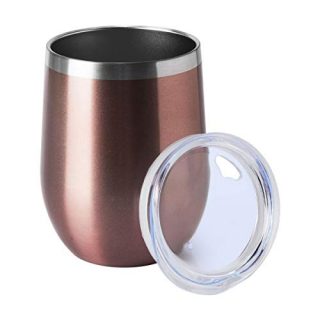 Wine Tumbler with Lid Stemless Wine Glasses Double Wall