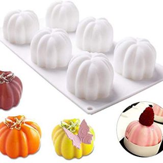 Silicone Molds Baking for Mousse Cake, 3D Baking Molds Dessert Molds for Pastry Truffle Pudding Jelly Cheesecake, Halloween Pumpkin Shape, 6-Cavity