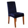 JHLD Chair Covers for Dining Room, Stretch Chair Cover Dining Chair Covers Luxury Velvet Fabric Removable Dining Chair Protector for Dining Room Hotel-Navy-Set of 6