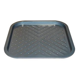 Nonstick Square Pizza Pan, 14 x14 Inch Carbon Steel Tray with Holes, Pizza Bakeware for Oven Baking Pizza,French Fries