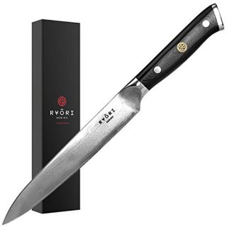 ChefWave 6 Inch Kitchen Utility Knife – 67 Layers of Ultra Sharp Japanese Damascus Steel - Professional AUS-10 Blade – Premium G-10 Handle, Comfort Grip - Ryori Kitchen Knives Series