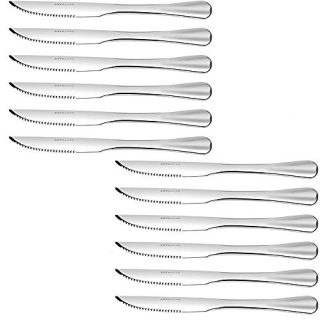 Steak Knives, Elegant Life 12-Piece Stainless Steel Steak Knife Kitchen Premium Dinner Knives, Professional Serrated Steak Knives for Multipurpose,9 Inches