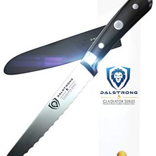 DALSTRONG - Serrated Utility Knife - Gladiator Series - Forged ThyssenKrupp German HC Steel - Sheath