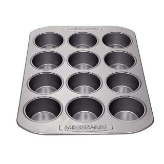 Farberware Nonstick Bakeware 12-Cup Muffin Tin / Nonstick 12-Cup Cupcake Tin - 12 Cup, Gray