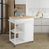 Mecor Kitchen Rolling Island Cart w/Wood Top - Image 4