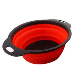 VARWANEO Collapsible Colander Kitchen Silicone Strainer for Fruit Vegetable Food Strainers Basket