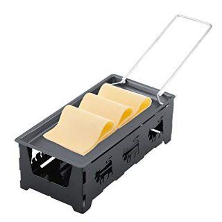 ViaGasaFamido Bakeware Stove Set, Non-Stick pan, Portable Carbon Steel Grilling Tool Household Kitchen Grilling Tool Candle Light Cheese Pot with Foldable Handle