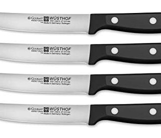Wusthof Gourmet Four 4-Piece German Precise Laser Cut High Carbon Stainless Steel Kitchen Steak Knife Set – Model 9729