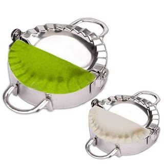 Stainless Steel Dumpling Ravioli Maker Empanada Press, AUAM 2 Pack Pierogi Mold - Wonton Mould, Easy-tool for Dumpling Wrapper Dough Stamp Cutter Pastry Pie Making (Small 3 inch, Large 3.75 inch)