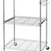 Finnhomy 3-Tier Wire Rolling Kitchen Cart, Food Service Cart - Image 8
