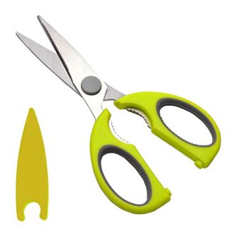Uptsky Kitchen Scissors,Stainless Steel Food Scissors Fish Chicken Bones Meat Cutting Kitchen Shear Scissors Cuddle Baby Food Scissors Sharp Kitchen Shear with Protective Blade Cover Case
