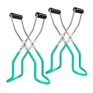 Astarexin Canning Jar Lifter Tongs Stainless Steel Jar Lifter with Grip Handle for Home Kitchen (Green, 2 Pieces)