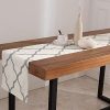 jinchan Moroccan Tile Table Runner Linen Textured - Image 7