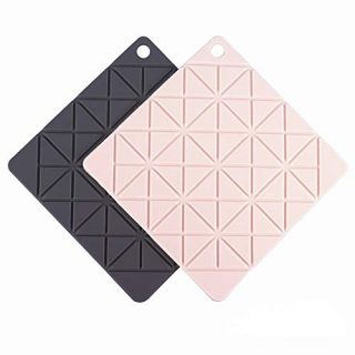 RC Heat Insulation Pad Kitchen Silicone Mat Tableware Insulation Pad Potholders 2PCS (Square)