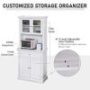 HOMCOM Traditional Freestanding Kitchen Pantry Cabinet Cupboard - Image 7