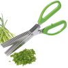 Westmark Germany Stainless Steel 5-Blade Herb Scissors with Cleaning Comb (Green)