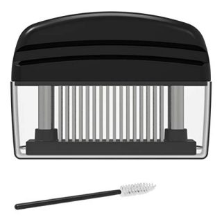 OMAITA 2Pcs Meat Tenderizer with Ultra Sharp Stainless Steel Ultra Sharp Needle Blades, Kitchen Cooking Tool Best for Tenderizing, BBQ, Steak, Beef, Poultry, Marinade & Flavor Maximizer (black)