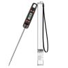 Habor Digital Kitchen Thermometer Instant Read, 5.5'' Long Probe, ºF/ºC, Auto-Off for Food, BBQ, Water, Sugar, Milk, Yogurt, Turkey, Grill, Wine, Black