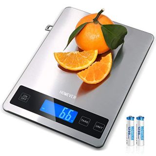 Kitchen Scale, Homever 15kg Food Scale with 9 X 6.3in Big Panel, Stainless Steel Digital Kitchen Scale with 1g Accuracy and Back-lit LCD Display.