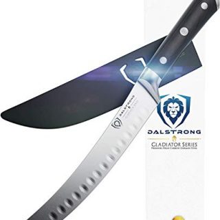 DALSTRONG Butcher's Breaking Cimitar Knife - Gladiator Series 8" Slicer - German HC Steel - Sheath Guard Included