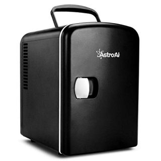 AstroAI Mini Fridge 4 Liter/6 Can AC/DC Portable Thermoelectric Cooler and Warmer for Skincare, Foods, Medications, Home and Travel (Black)